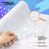 Frisco Craft Clear Premium Tack Vinyl Transfer Paper Tape Roll-12 x 50 FT w/Alignment Grid Application Tape for Cricut & Silhouette Cameo, Adhesive Vinyl for Decals,Signs, Windows, Stickers