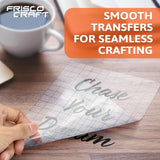 Frisco Craft Clear Premium Tack Vinyl Transfer Paper Tape Roll-12 x 50 FT w/Alignment Grid Application Tape for Cricut & Silhouette Cameo, Adhesive Vinyl for Decals,Signs, Windows, Stickers