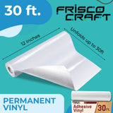 Frisco Crafts Glossy Permanent Vinyl - Durable Self Adhesive Vinyl for Crafting, Signage, & Home Decor - Weather-Resistant