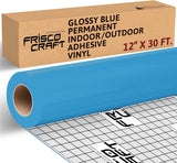 Frisco Crafts Glossy Permanent Vinyl - Durable Self Adhesive Vinyl for Crafting, Signage, & Home Decor - Weather-Resistant
