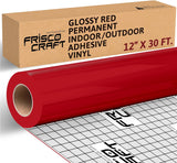 Frisco Crafts Glossy Permanent Vinyl - Durable Self Adhesive Vinyl for Crafting, Signage, & Home Decor - Weather-Resistant