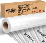Frisco Crafts Glossy Permanent Vinyl - Durable Self Adhesive Vinyl for Crafting, Signage, & Home Decor - Weather-Resistant