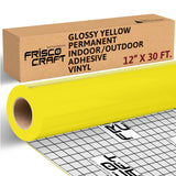 Frisco Crafts Glossy Permanent Vinyl - Durable Self Adhesive Vinyl for Crafting, Signage, & Home Decor - Weather-Resistant