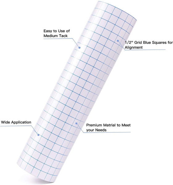 Frisco Craft - 6 x 50 FT Clear Vinyl Transfer Tape w/Alignment Grid  Transfer Tape for Vinyl- Medium Tack Vinyl Transfer Tape Compatible with