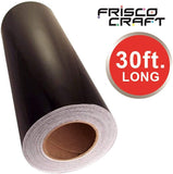 Frisco Craft C-370 Clear Lay Flat Transfer Roll 12" x 50 Feet and Frisco Craft Matte Black Permanent Adhesive Vinyl Roll 12" by 30 FEET