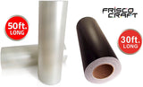Frisco Craft C-370 Clear Lay Flat Transfer Roll 12" x 50 Feet and Frisco Craft Matte Black Permanent Adhesive Vinyl Roll 12" by 30 FEET