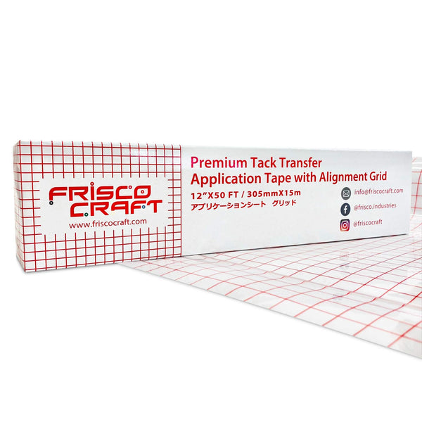 Clear Vinyl Transfer Paper Tape Roll 12x50FT Alignment Grid Application Tape