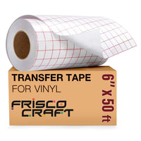 Vinyl Transfer Tape 6 x 50FT Craft Application Paper w/ Red Grid for  Cricut 852081008112